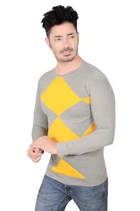 T Shirt for Men Full Sleeve (Medium, Grey)-thumb1
