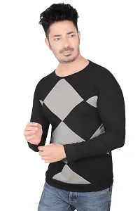 T Shirt for Men Full Sleeve (Medium, Black)-thumb3