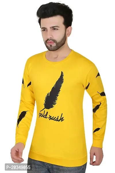 Casual Men's T Shirt (Large, Yellow)-thumb0