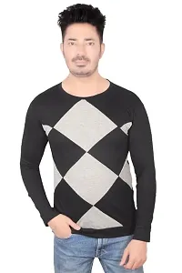 T Shirt for Men Full Sleeve (Medium, Black)-thumb1