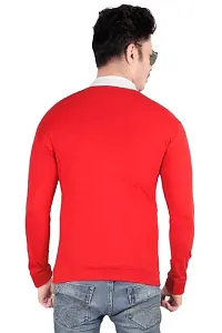 T Shirt Full Sleeve Casual (Medium, RED)-thumb1