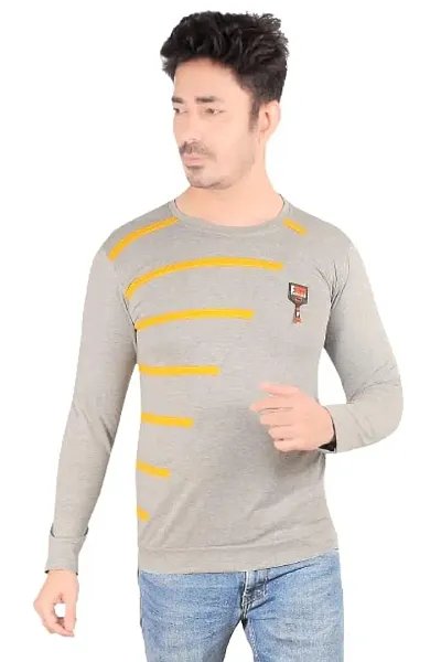 Trendy Stylish Polycotton Round Neck Tees for Men