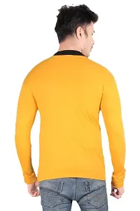 T Shirt Full Sleeve Casual (Large, Yellow)-thumb2