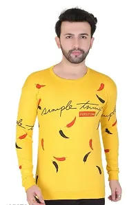 T Shirt for Men (Medium, Yellow)-thumb2