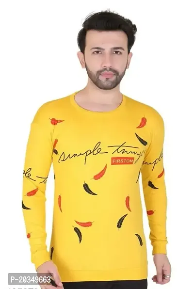 T Shirt for Men (Medium, Yellow)-thumb3