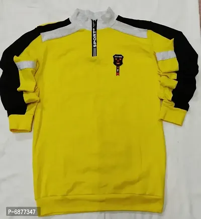 Yellow Cotton Blend Tshirt For Men-thumb0