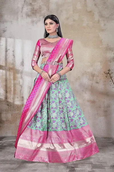 Stylish Soft Silk Lehenga Choli Set For Women