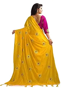 Omshiv Creation Yellow Color silk embroidery saree-thumb2