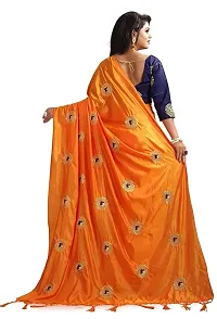 Omshiv Creation Orange Color silk embroidery saree-thumb2