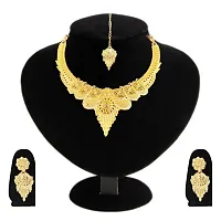 SDR New Design Golden Necklace With Earrings Jewellery Set  For Women And Girls-thumb1