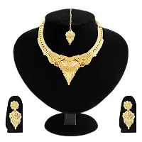 SDR New Design Golden Necklace With Earrings Jewellery Set  For Women And Girls-thumb2