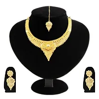 SDR New Design Golden Necklace With Earrings Jewellery Set  For Women And Girls-thumb2
