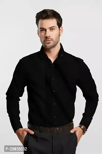 Reliable Black Cotton Solid Long Sleeves Casual Shirts For Men