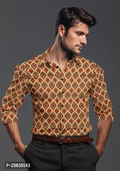 Reliable Multicoloured Cotton Printed Long Sleeves Casual Shirts For Men-thumb0