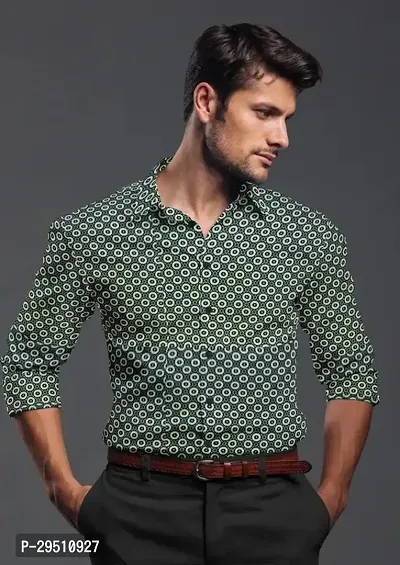 Trendy Cotton Printed Long Sleeves Casual Shirt for Men