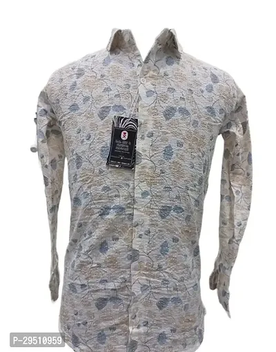 Trendy Cotton Printed Long Sleeves Casual Shirt for Men-thumb0