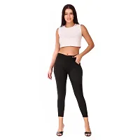 Stylish Black Cotton Blend Solid Jeggings For Women-thumb4