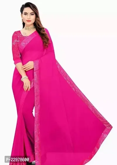 Stylish Georgette Saree with Blouse Piece-thumb0