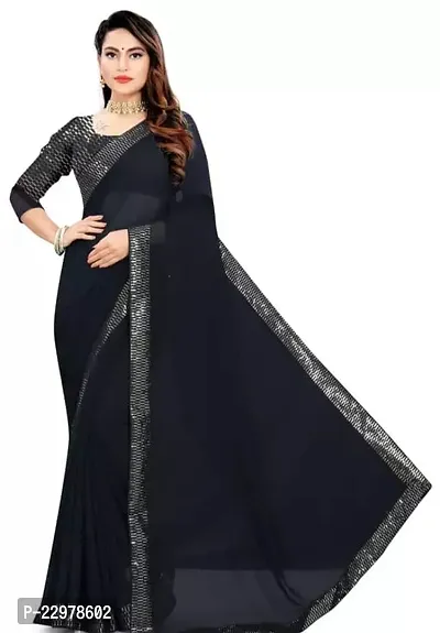 Stylish Georgette Saree with Blouse Piece-thumb0