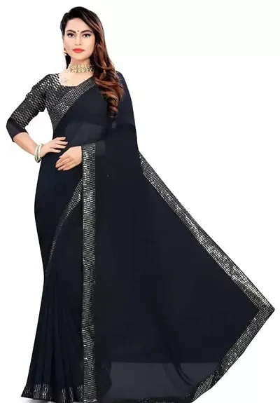 Attractive Georgette Saree with Blouse piece 