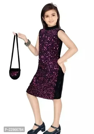 Fabulous Velvet Embellished Dress For Girls