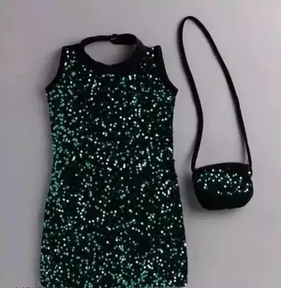 Fabulous Velvet Embellished Dress For Girls