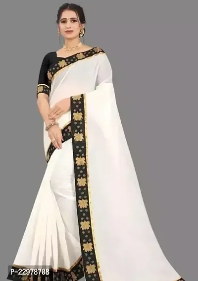 Stylish Chanderi Cotton Saree with Blouse Piece