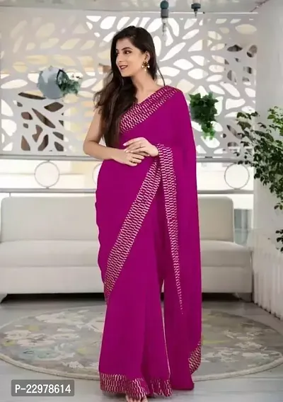 Stylish Georgette Saree with Blouse Piece-thumb0