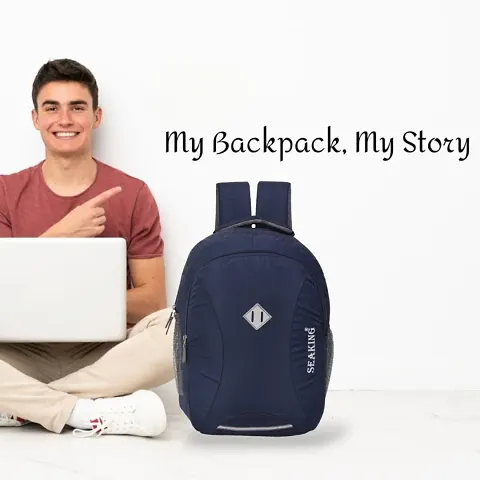 Stylish Solid Backpacks With Watch