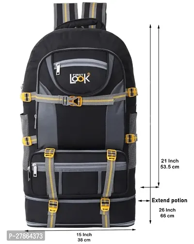 FIRST LOOK Expandable Travel Outdoor Sport Camping Hiking Trekking Bag Rucksack - 60 L  (Black)-thumb0