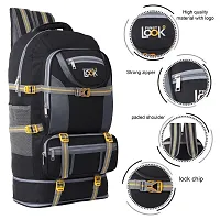 FIRST LOOK Expandable Travel Outdoor Sport Camping Hiking Trekking Bag Rucksack - 60 L  (Black)-thumb2