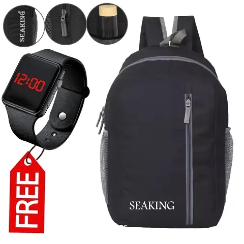 Stylish PU Laptop Backpack with Free Smart Watch Set