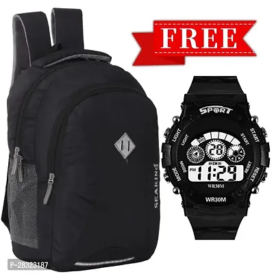 35 L school college bag backpack laptop bag for men  women casual waterproof bag FREE Digital Watch For Boys And Girls