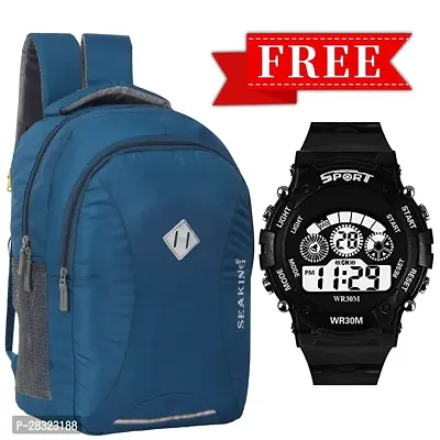 35 L school college bag backpack laptop bag for men  women casual waterproof bag FREE Digital Watch For Boys And Girls