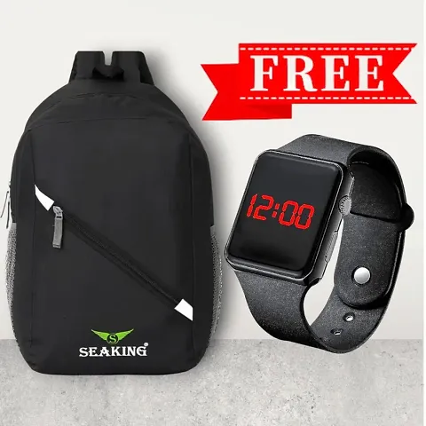 Stylish PU Laptop Backpack with Free Smart Watch Set