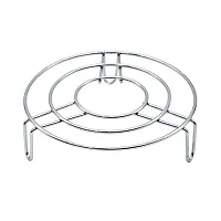 IDEAL PRIME Stainless Steel Hot Pot Stand Cooket Stand  Trivet/Cooker Steamer 3 Set Steel Trivet  (Pack of 3)-thumb1