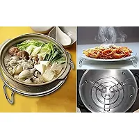 IDEAL PRIME Stainless Steel Hot Pot Stand Cooket Stand  Trivet/Cooker Steamer 3 Set Steel Trivet  (Pack of 3)-thumb4