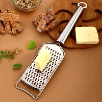 IDEAL PRIME  Heavy-duty Stainless Steel Anti Skid Silicon Grip Wire Tong Sansi Pakkad Steel Cheese Grater Kisini Shredder Combo Set Pack Of 2-thumb1