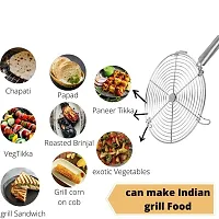 IDEAL PRIME Rust Proof Stainless Steel Roti Jali papad Jali Roaster With Heat Resistance Steel Handle Roti Grill,Chapati Grill (Round Roaster) Pack Of 1-thumb3