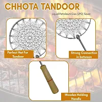 IDEAL PRIME Rust Proof Stanless Steel Chota Tandoor Papad Jali Silicon Brush  Spatula Combo Set Steel Tandoor Grill Roti Jali Roaster Grill Jali Barbeque Accessories Kitchen tool Pack Of 2-thumb4