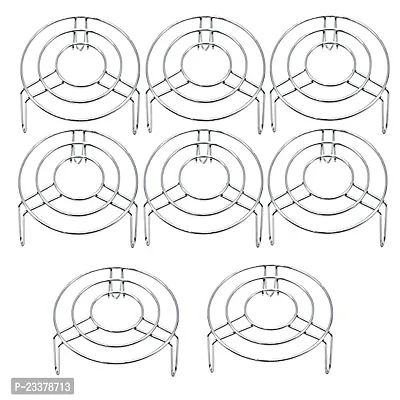 IDEAL PRIME Heat Resistance Stainless Steel Trivet Set (8 Piece) | Steel Hot Pot Stand Pot/Pan/Cooker Stand Table Top Stand Pack Of 8-thumb2