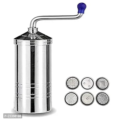 IDEAL PRIME Stainless Steel Sev Sancha Machine/Muruku Maker/Bhujiya Maker/Cookies/Namkeen/Noodles/Chakli Maker/Sev Maker/Farsan Maker/Gathiya Maker with 6 Jalis Pack Of 1-thumb0