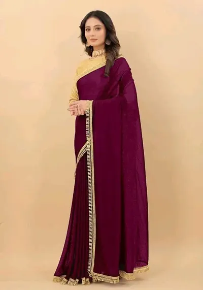 Classic Lycra Saree with Blouse piece for women