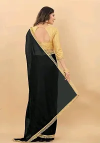 Classic Lycra Saree with Blouse piece for women-thumb1