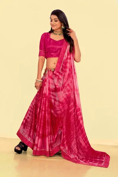 Alluring Chiffon Saree with Blouse piece 