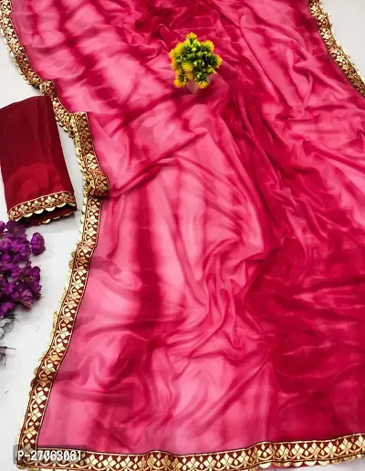 Beautiful Chiffon Saree With Blouse Piece