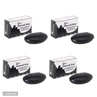 Activated Charcoal Black Bar Soap With Natural Botanicals, 100% Natural Soap For Men And Women ndash; 75 Gram (Pack Of 4)-thumb0