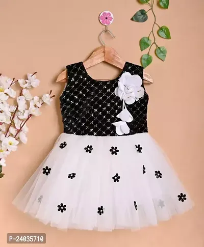 Fabulous White Net Self Pattern Frocks For Girls