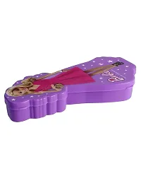 School Mate Barbie Shape Double layer Plastic Pencil Box for kid with free Pencil  Eraser and Scale Etc (Pink)-thumb3