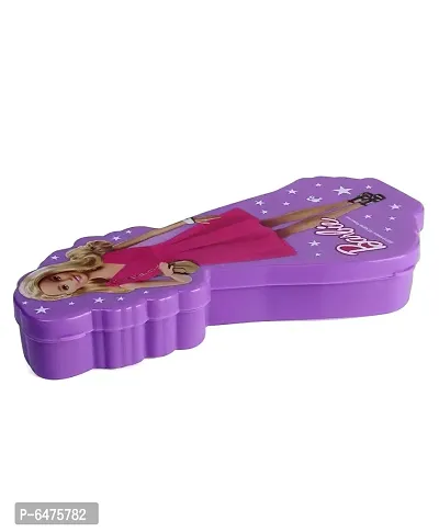 School Mate Barbie Shape Double layer Plastic Pencil Box for kid with free Pencil  Eraser and Scale Etc (Pink)-thumb4